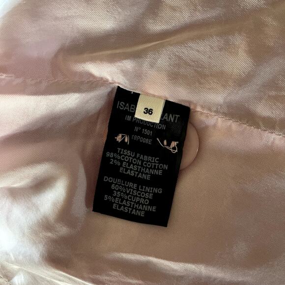 Isabel Marant Alsey Blazer Powder Pink Velvet Jacket Size Small Oversized - Picture 16 of 16